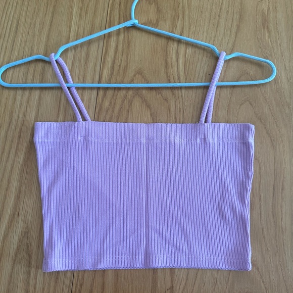 LF Stores Emma & Sam Square Neck Crop Tank in Lilac | Sz: Small - Picture 3 of 7